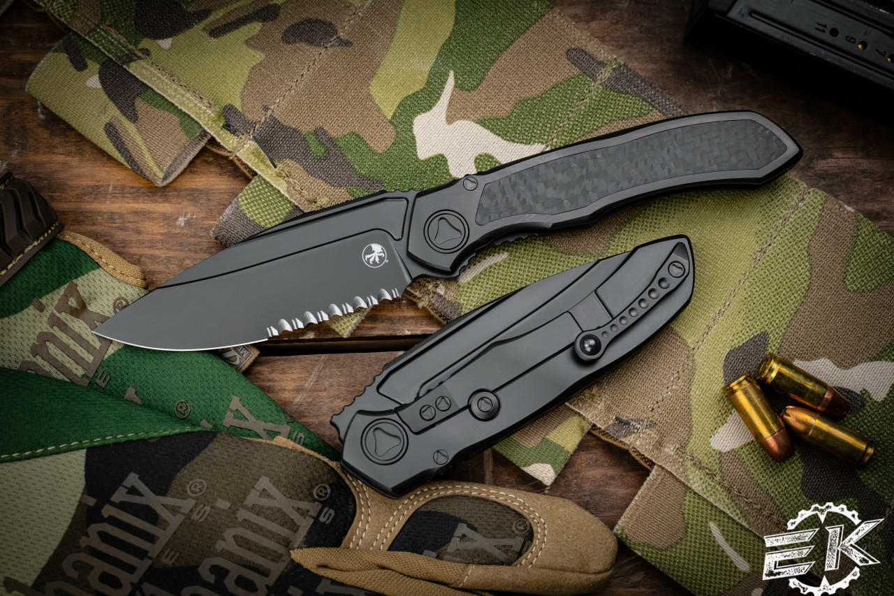 Sale-Microtech Anax Integral Folding Knife DLC Titanium/Carbon