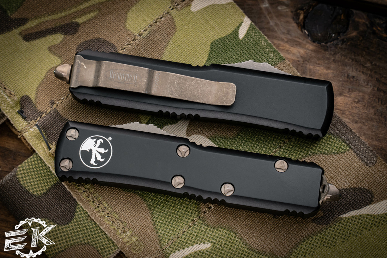 Microtech UTX-85 OTF Automatic Knife 3.1" Bronze Apocalyptic Dagger ...