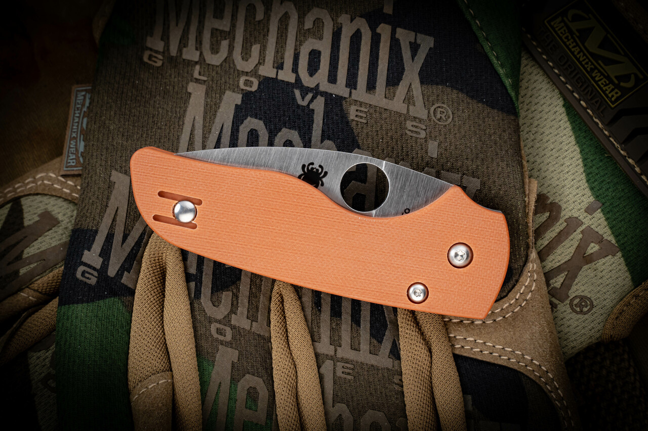 りんご様 Spyderco Lil' Native Orange Folding Knife G-10 2.5