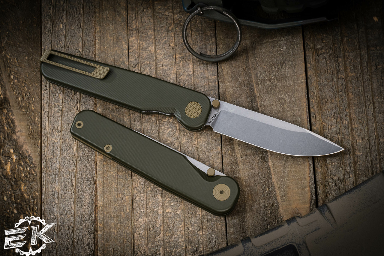Tactile Knife Co. "Rockwall" Overlander Green/Bronze Titanium Folding