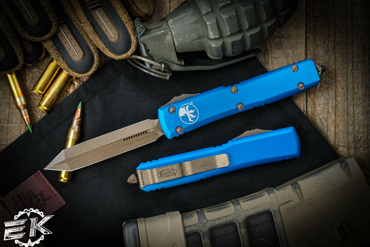 Microtech Ultratech Spartan OTF Automatic Knife Blue 3.4