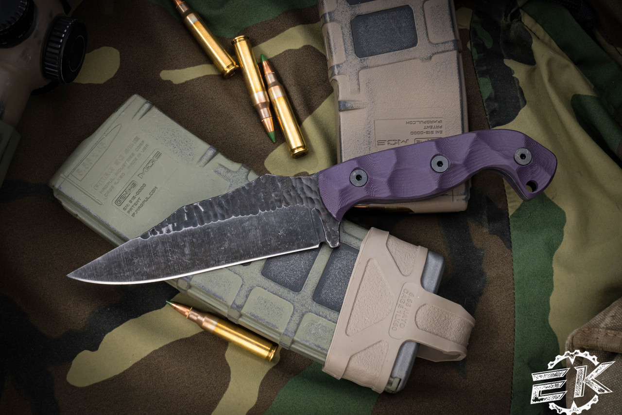 Stroup Knives TU1 Fixed Blade Knife Purple G10 4.5