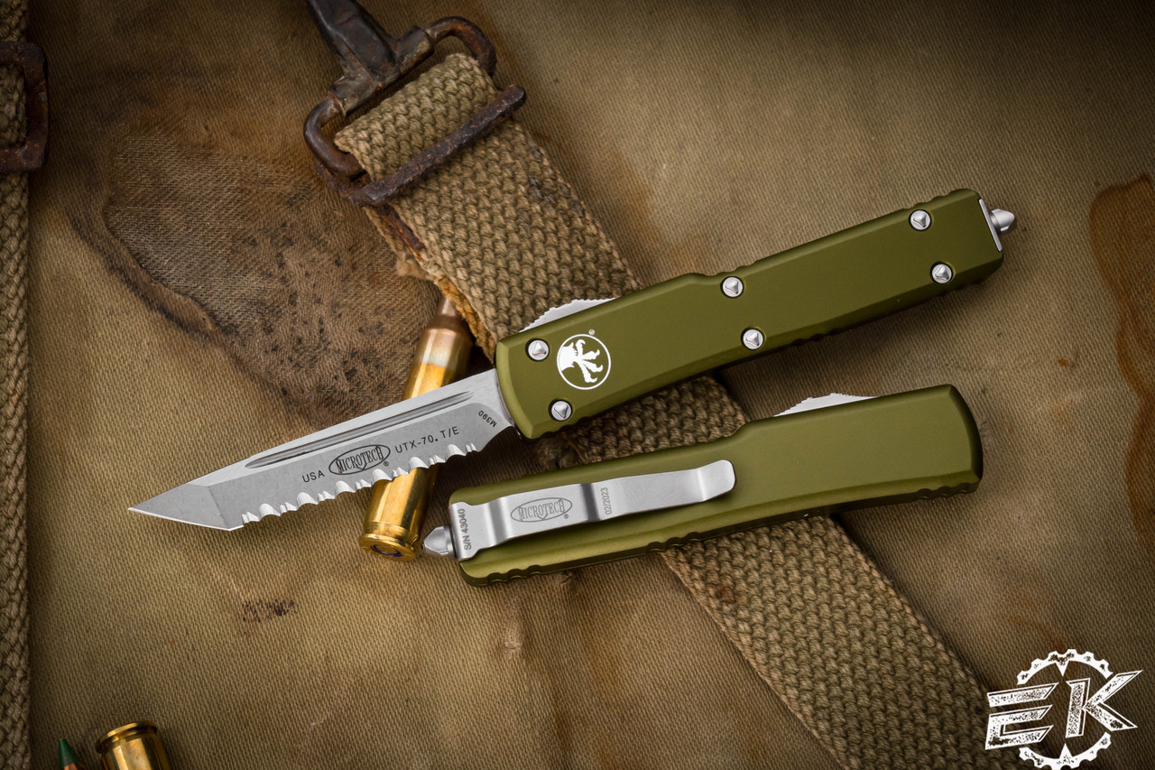 Microtech UTX-70 OTF Automatic Knife OD Green 2.4