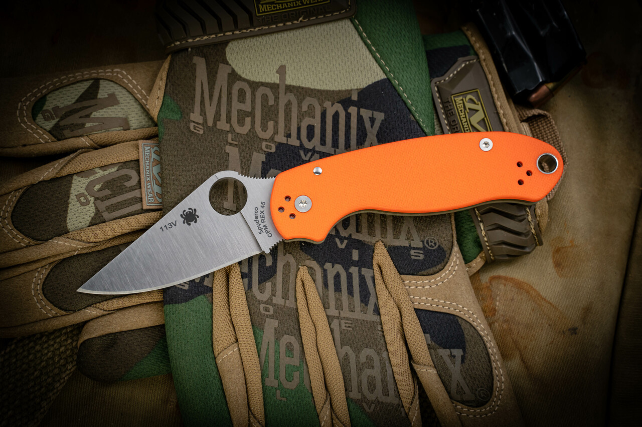 Spyderco Para 3 Orange/Green G-10 3