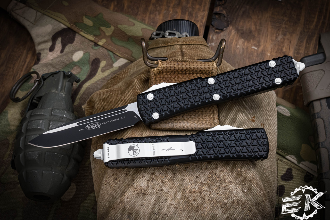 Microtech Tri-Grip Ultratech Storm Trooper White Accents 3.4