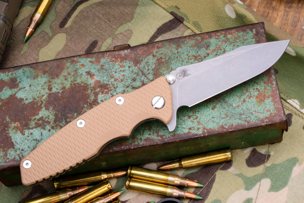 Rick Hinderer Knives Eklipse Left Hand Coyote G10 3.5″ Battle Bronze