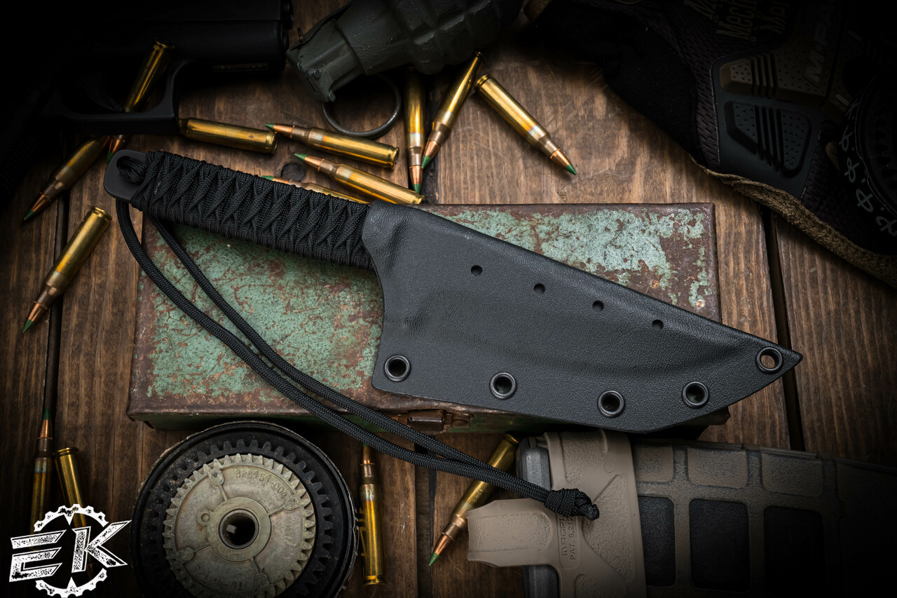 STRIDER ブラック 【美品】 Mick Strider Knives Fixed Blade Cord Wrapped 4.5