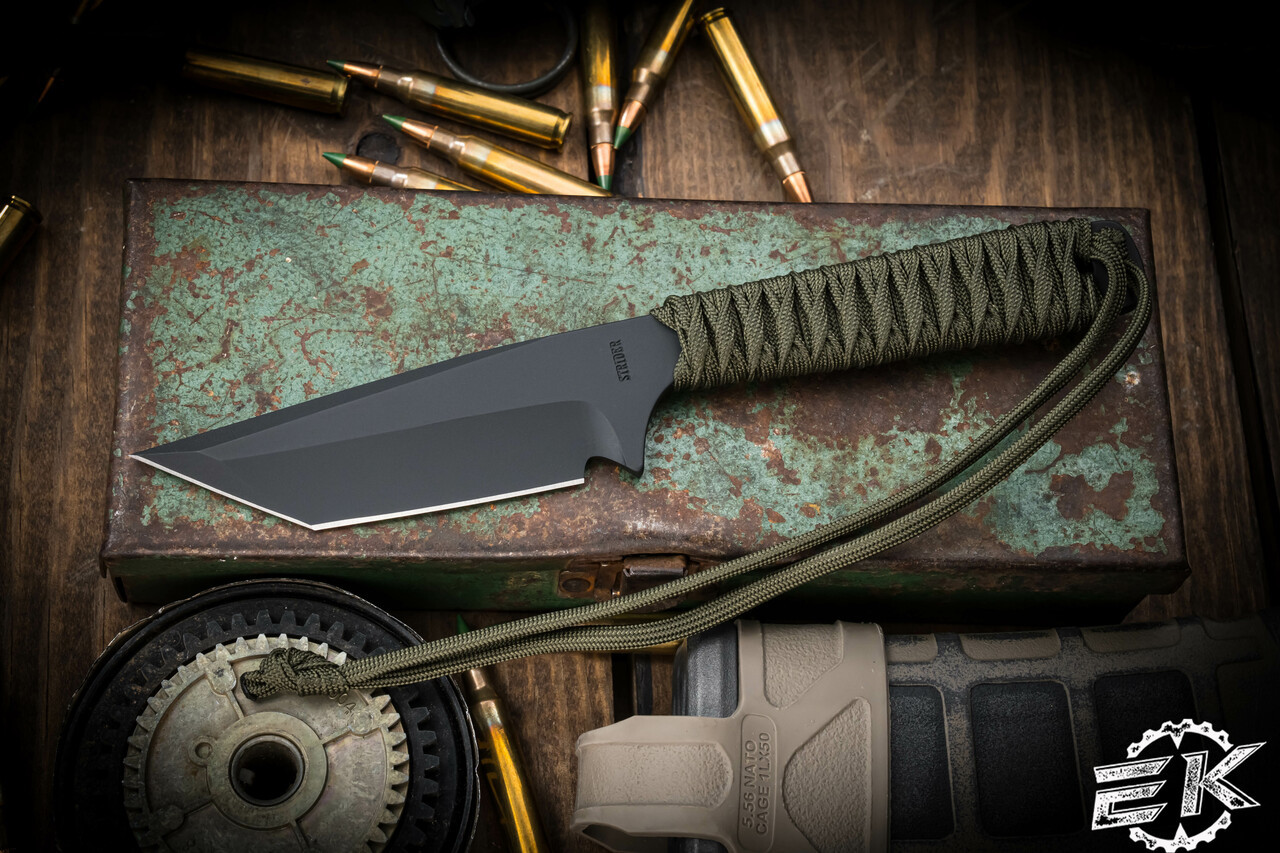 Mick Strider Knives Fixed Blade OD Green Wrapped 3.75