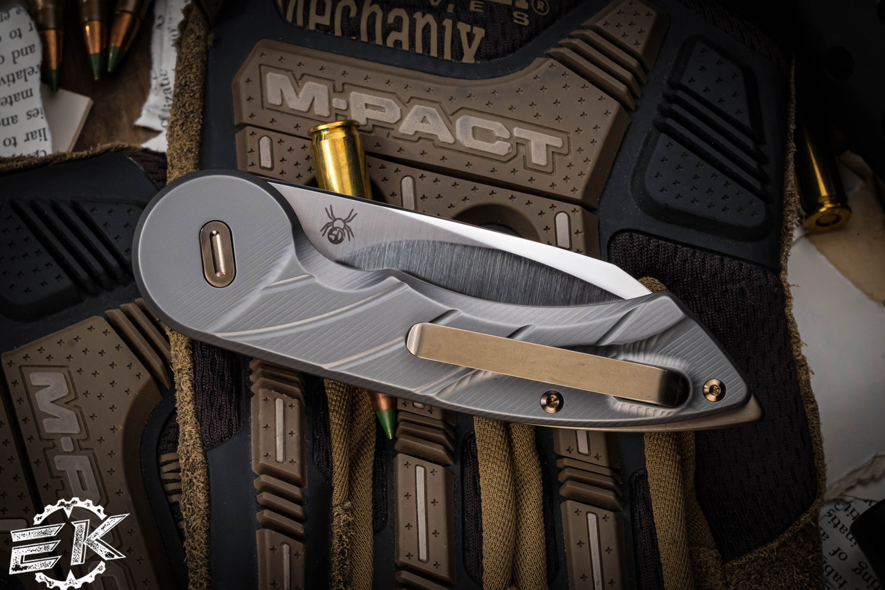 Fox FX-550 TI Radius Folding Knife Sandblasted Titanium Handles