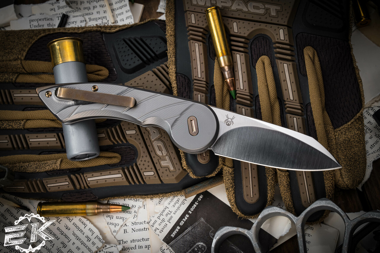 Fox FX-550 TI Radius Folding Knife Sandblasted Titanium Handles Fox FX-550 TI Radius Folding Knife Sandblasted Titanium Handles