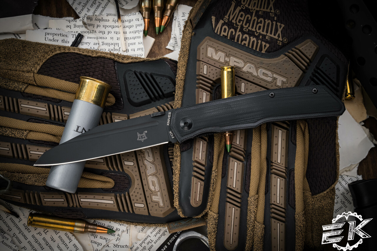 Fox Terzuola The Sicilian Liner Lock Knife Black Micarta 3.4