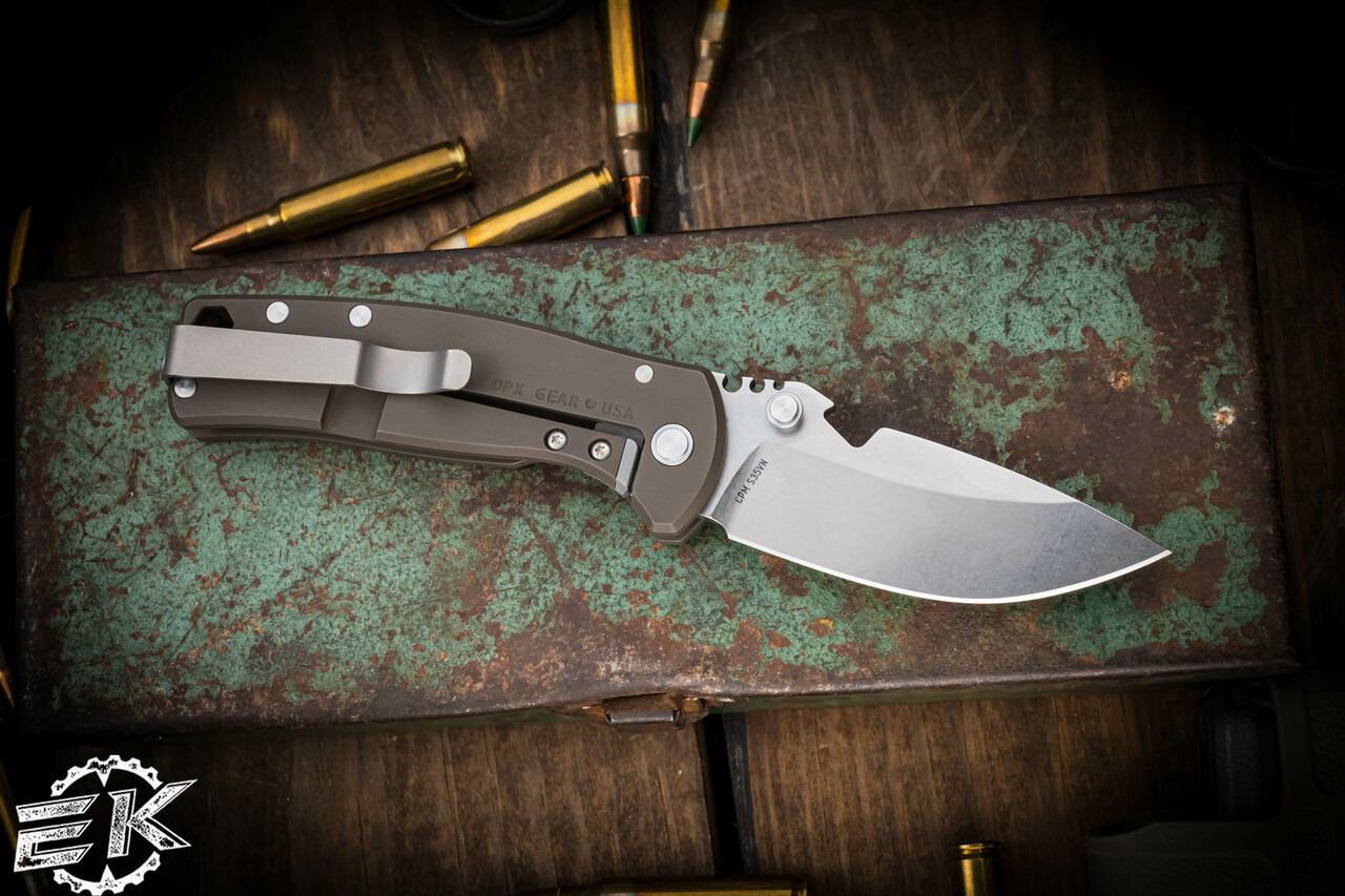 DPx Gear HEST/F 3.0 3D Ti Flipper Knife Bronze Titanium Handles