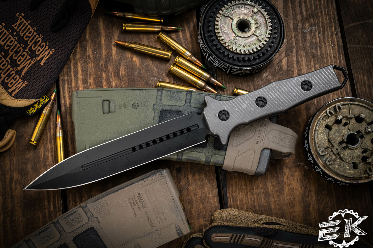 ハイパーナイフ Heretic Knives Nephilim Battleworn Titanium Handle Fixed Blade