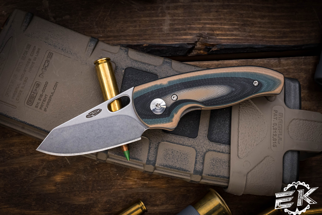 Three Rivers Manufacturing NERD Folding Knife Cat Eye G10 2.2