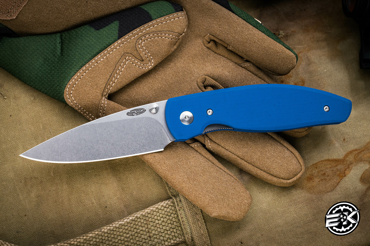 Three Rivers Manufacturing ATOM Folding Knife Royal Blue Flat G10
