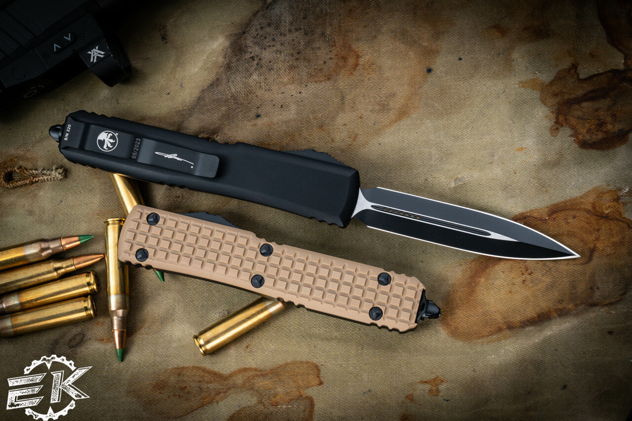 Microtech Ultratech OTF Knife Frag Tan G10 3.4