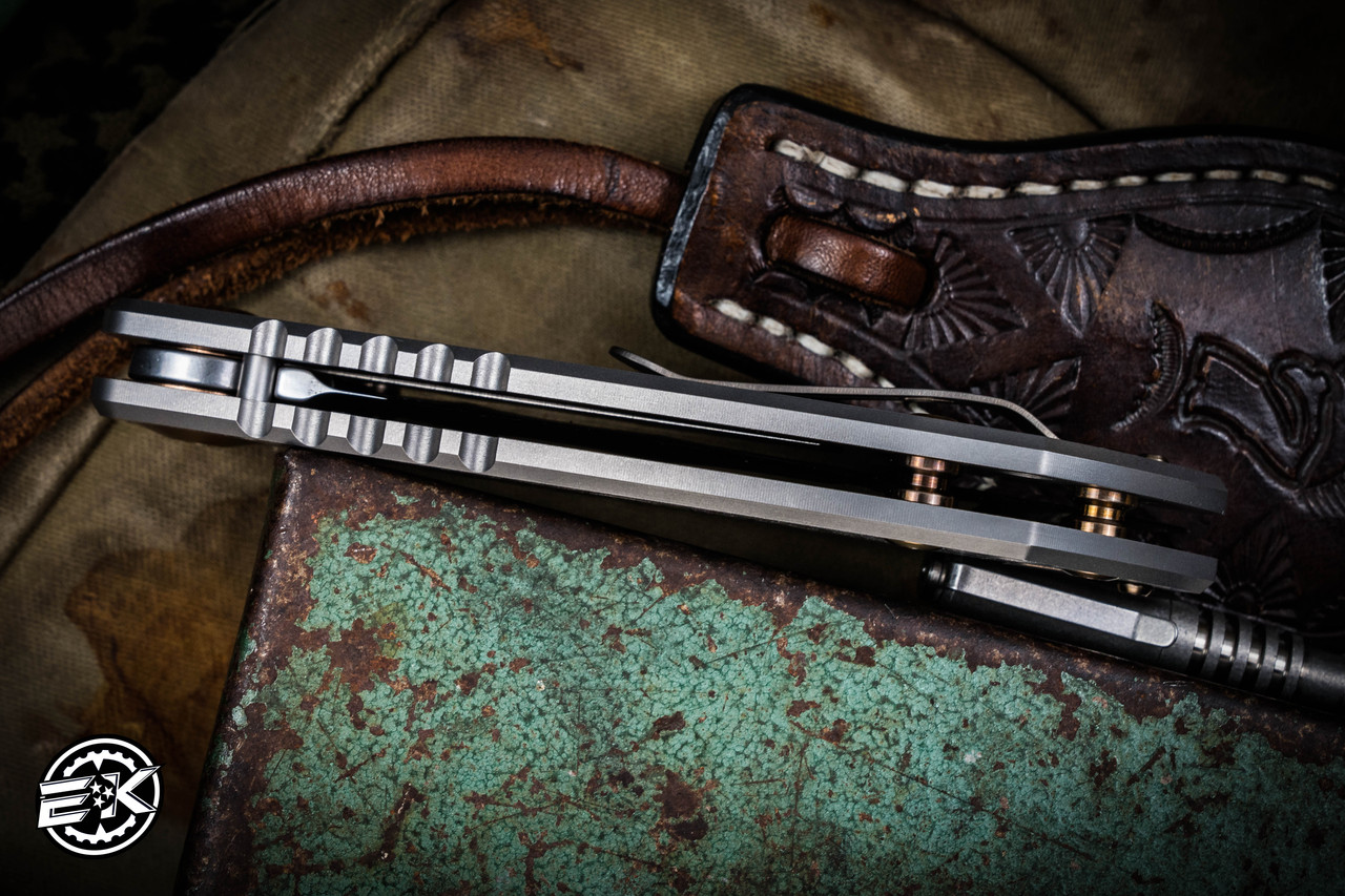 Spartan Blades SHF Harsey Folder Flourishes Engraved Titanium 4