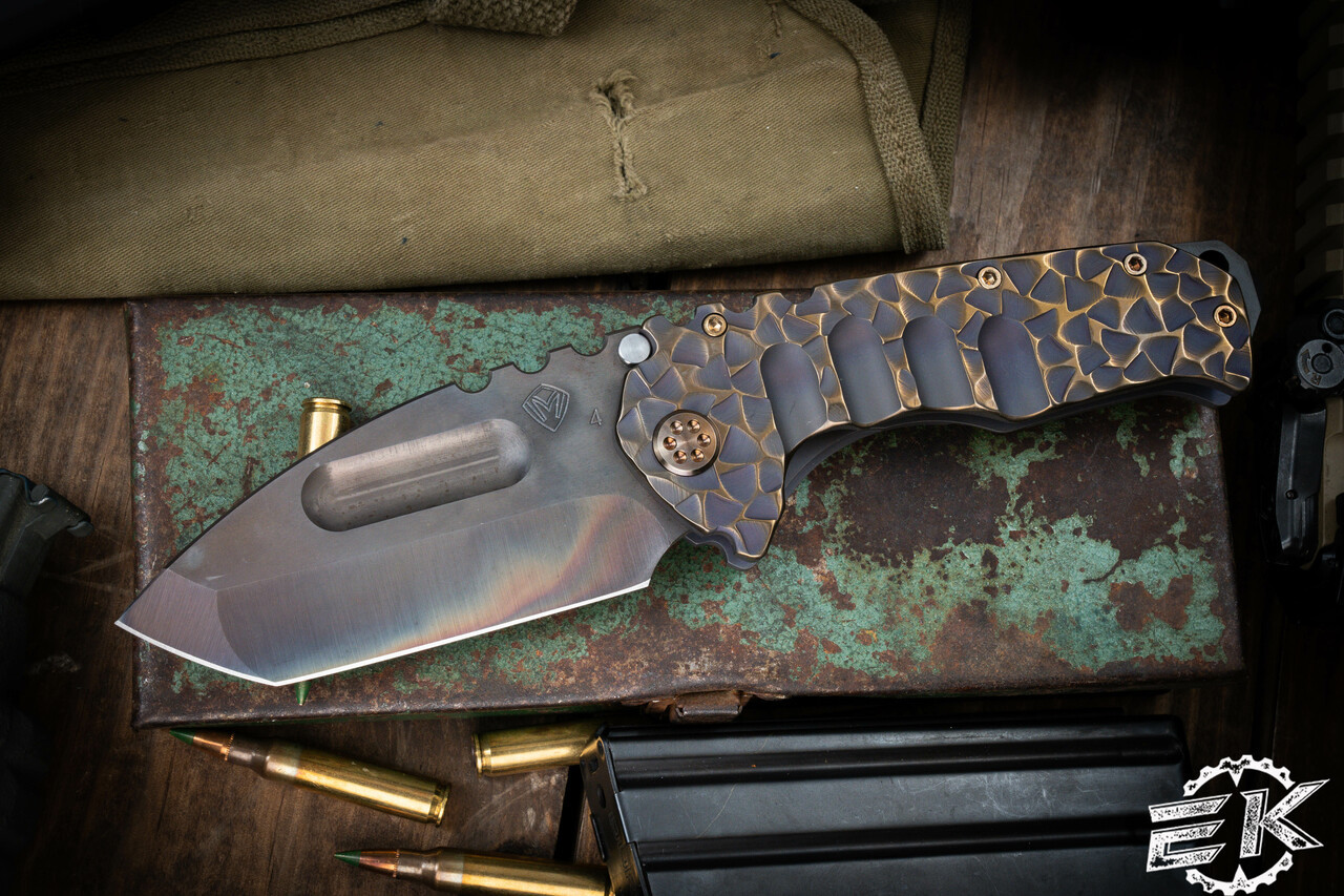 Medford Praetorian Ti Folding Knife Violet/Bronze Sculpted 