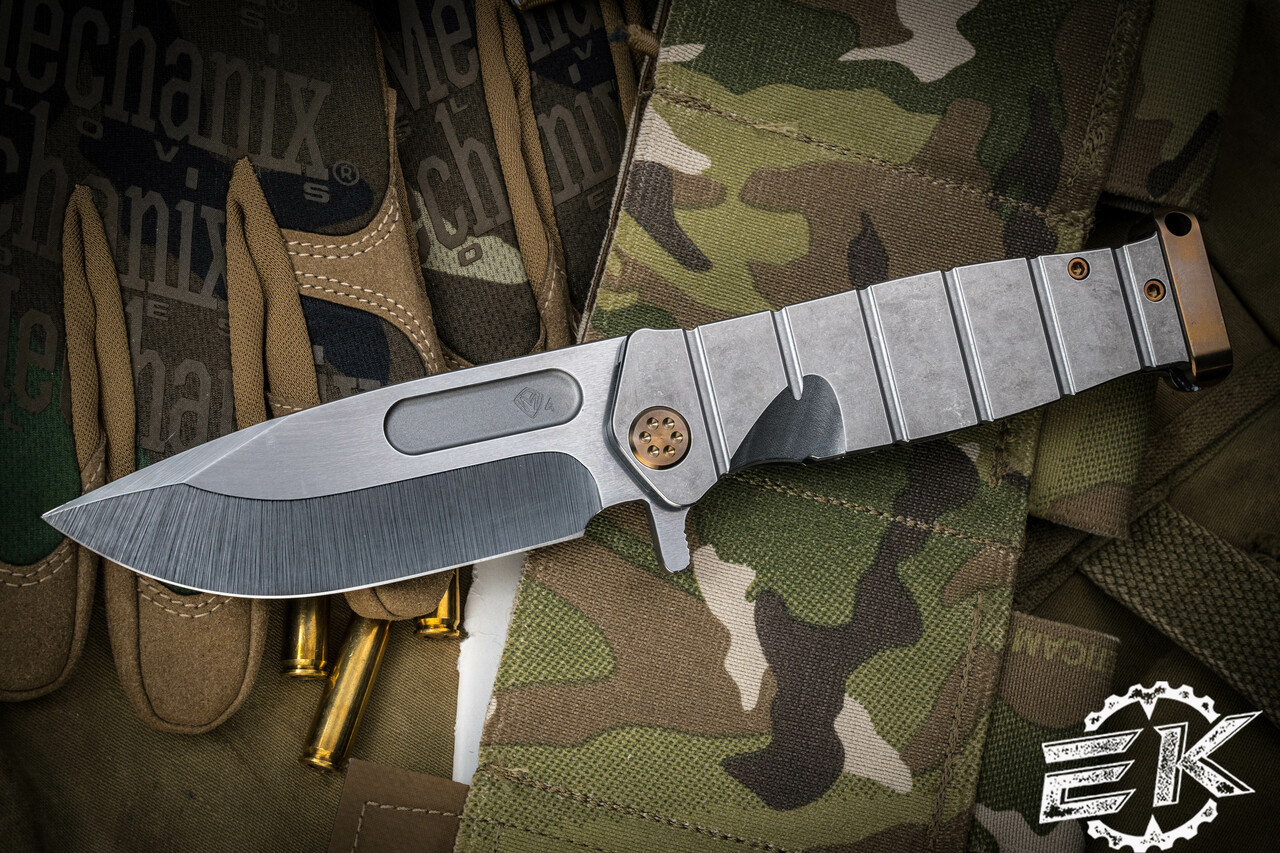 Medford USMC FF Fighter Flipper Knife Titanium, Bronze HW/Clip