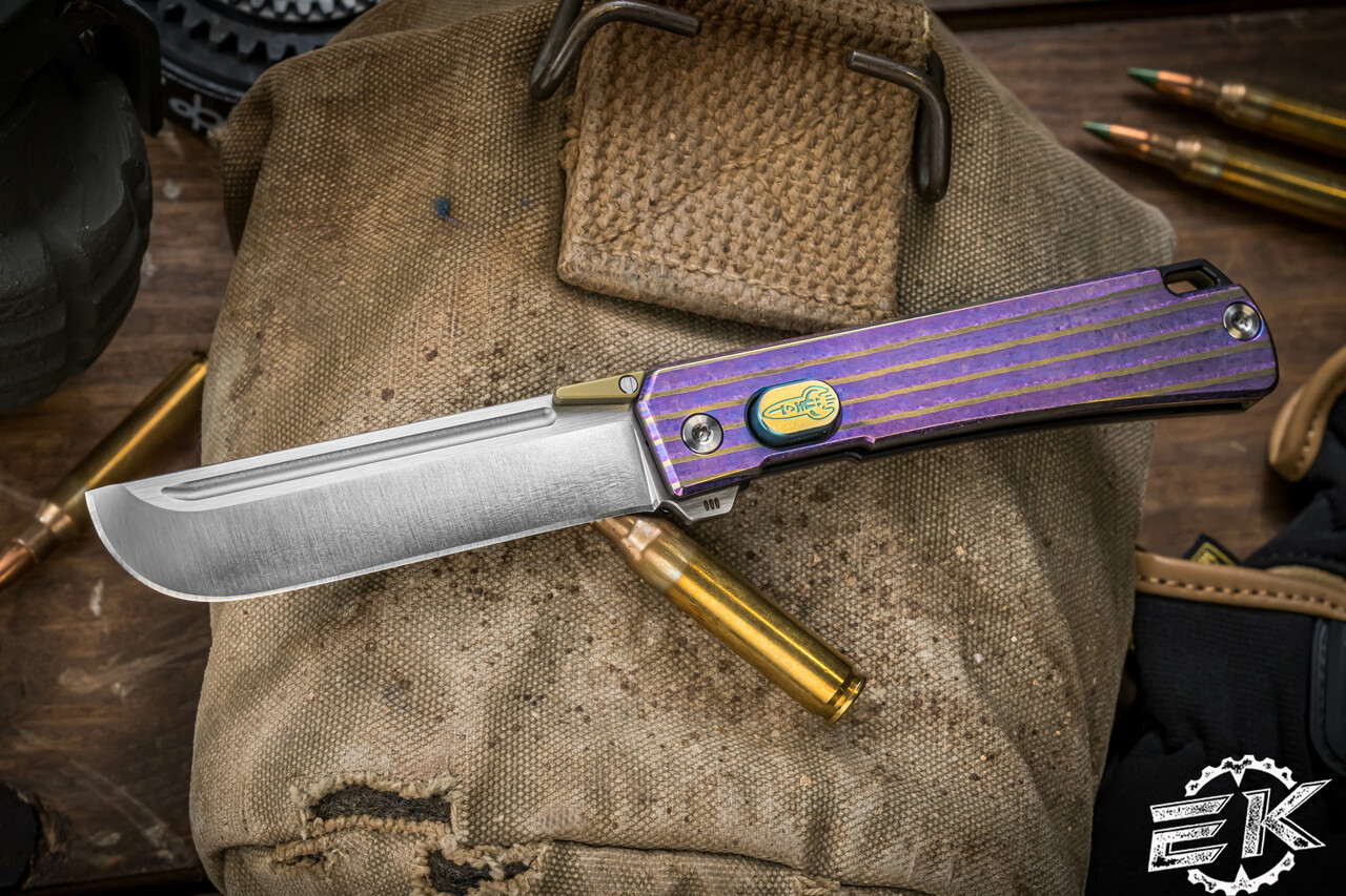 D Rocket Design Jupiter EDC Folding Knife Purple Timascus 3