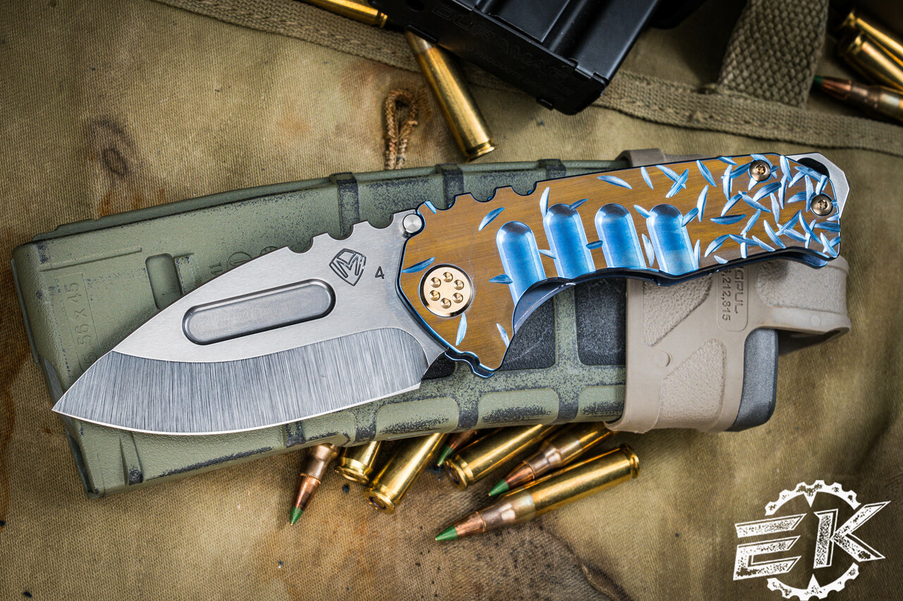 Medford Praetorian Genesis T Folding Knife Sculpted Blue Titanium