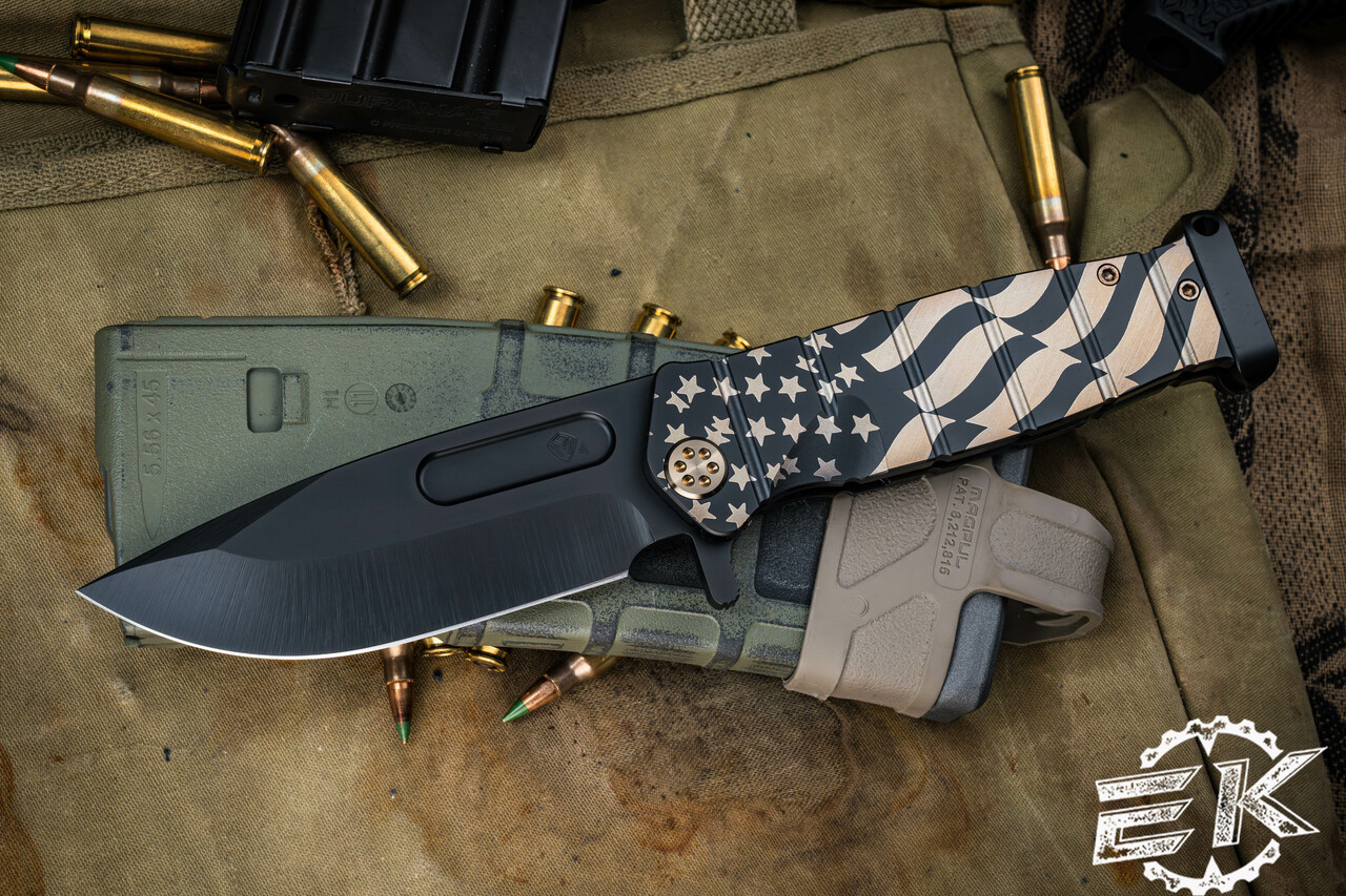 Medford USMC FF Fighter Flipper Knife Titanium PVD/Gold 