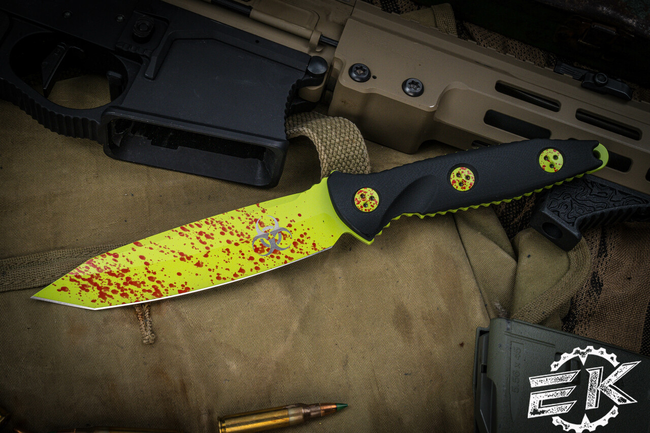 Microtech Socom Alpha Zombie Fixed Blade Knife Black G10 5