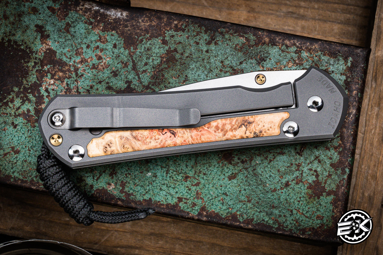 kexna Chris Reeve Large Sebenza 31 Glass Blasted/ Box Elder Inlay