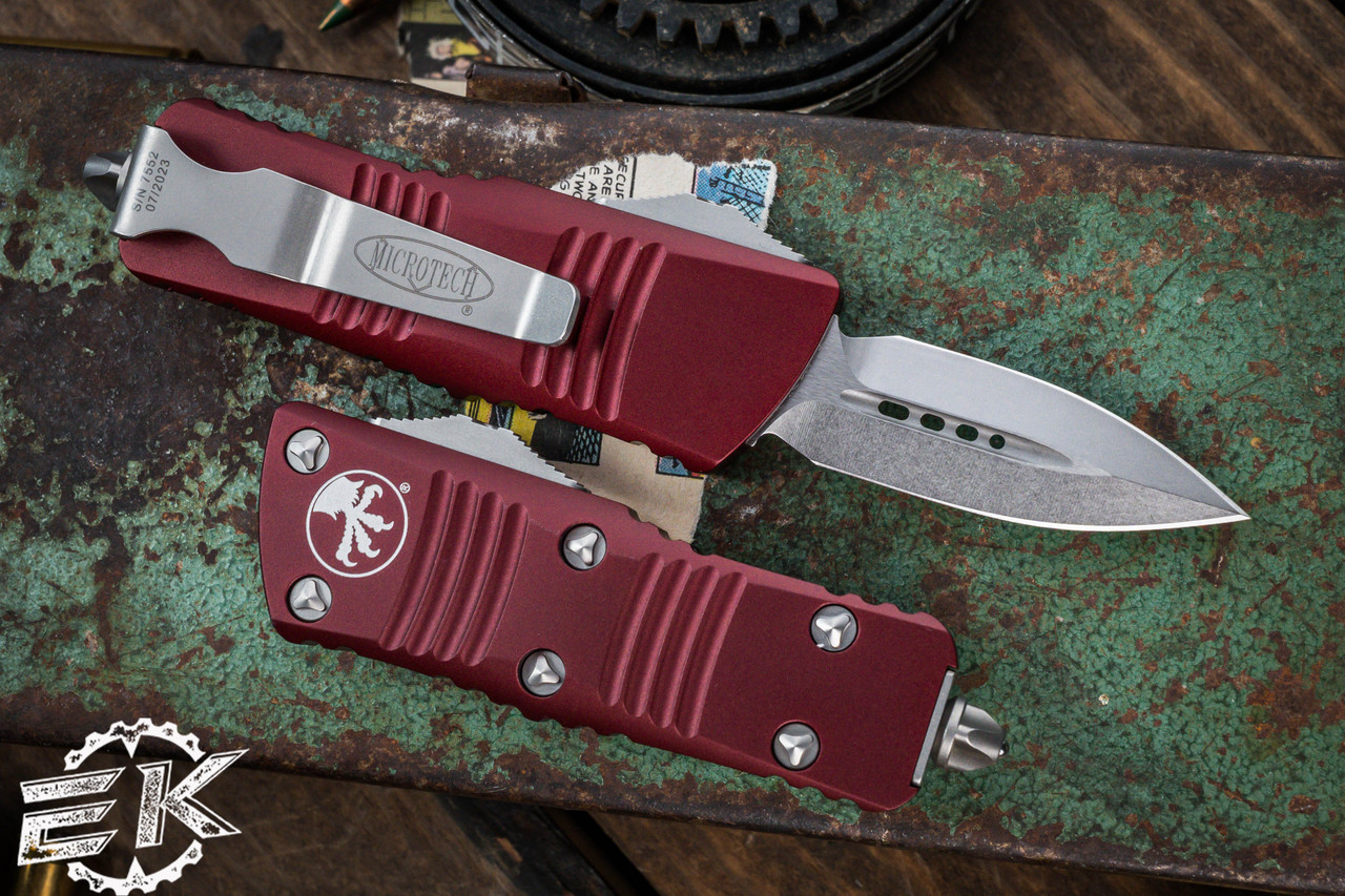 Microtech Troodon Mini OTF Automatic Knife Merlot Red 1.9" Dagger ...