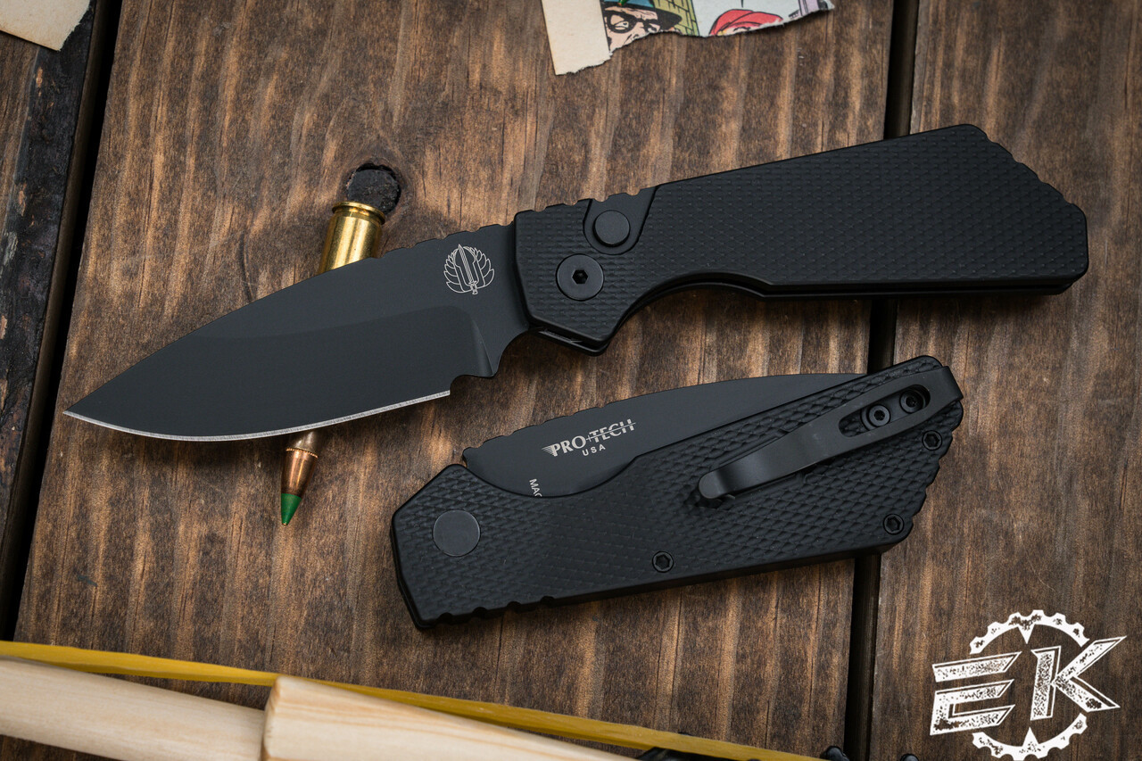 ProTech Strider PT+ Automatic Folding Knife Textured Black 3.05