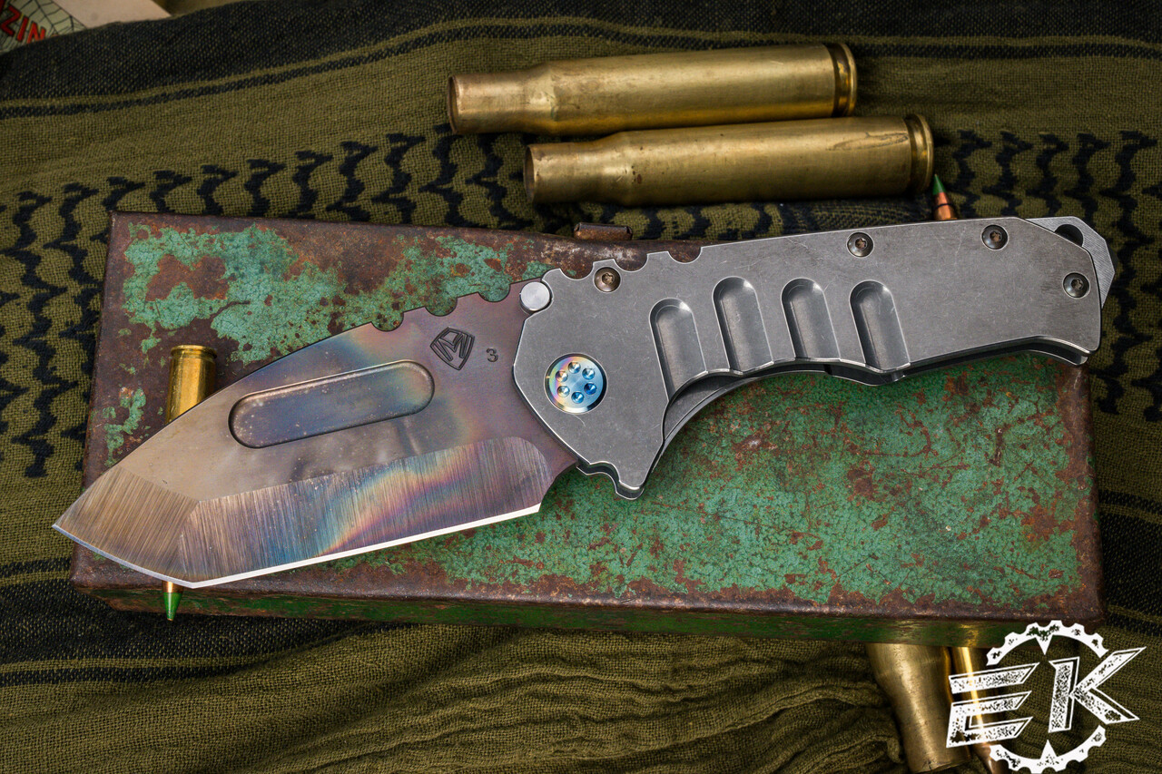 Medford Praetorian T Folding Knife Tumbled Titanium 3.75