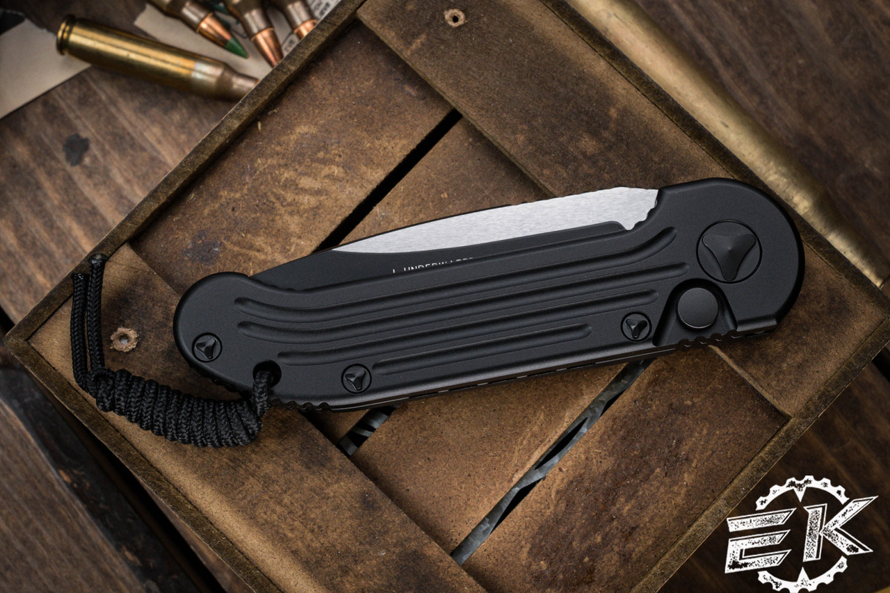 Microtech LUDT Black Aluminum Auto Folding Knife 3.4