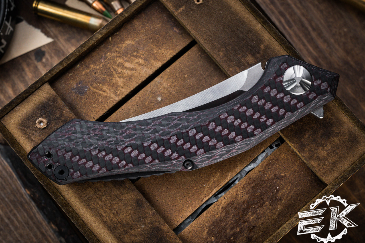 Zero Tolerance 0462 Sinkevich Red Carbon Fiber Flipper Knife 3.7