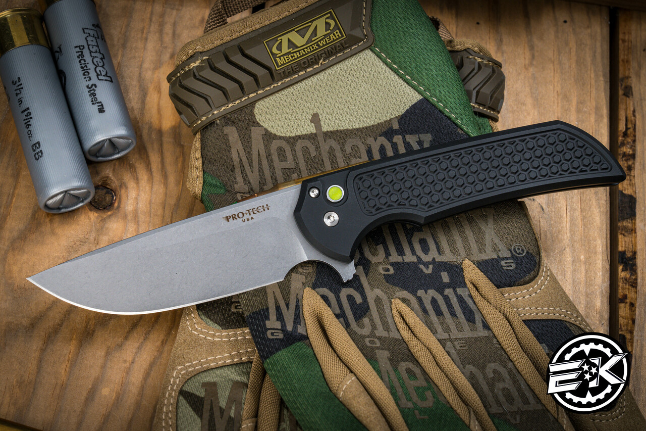 ProTech Mordax Manual Flipper Knife Black Honeycomb 3.75