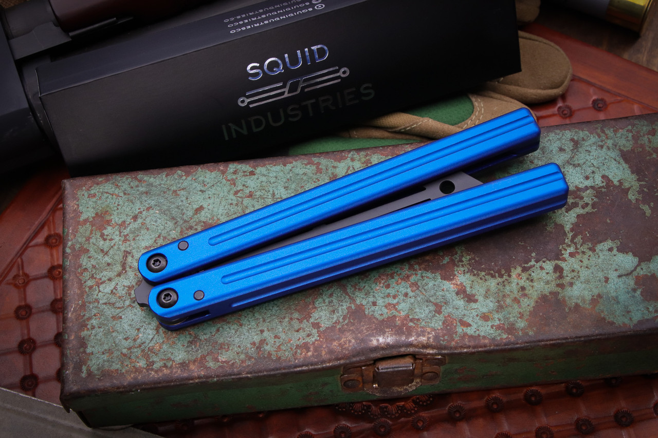 Squid Industries Triton V2 Blue Balisong Trainer 4.3