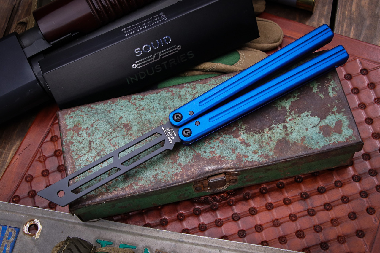 Squid Industries Triton V2 Blue Balisong Trainer 4.3