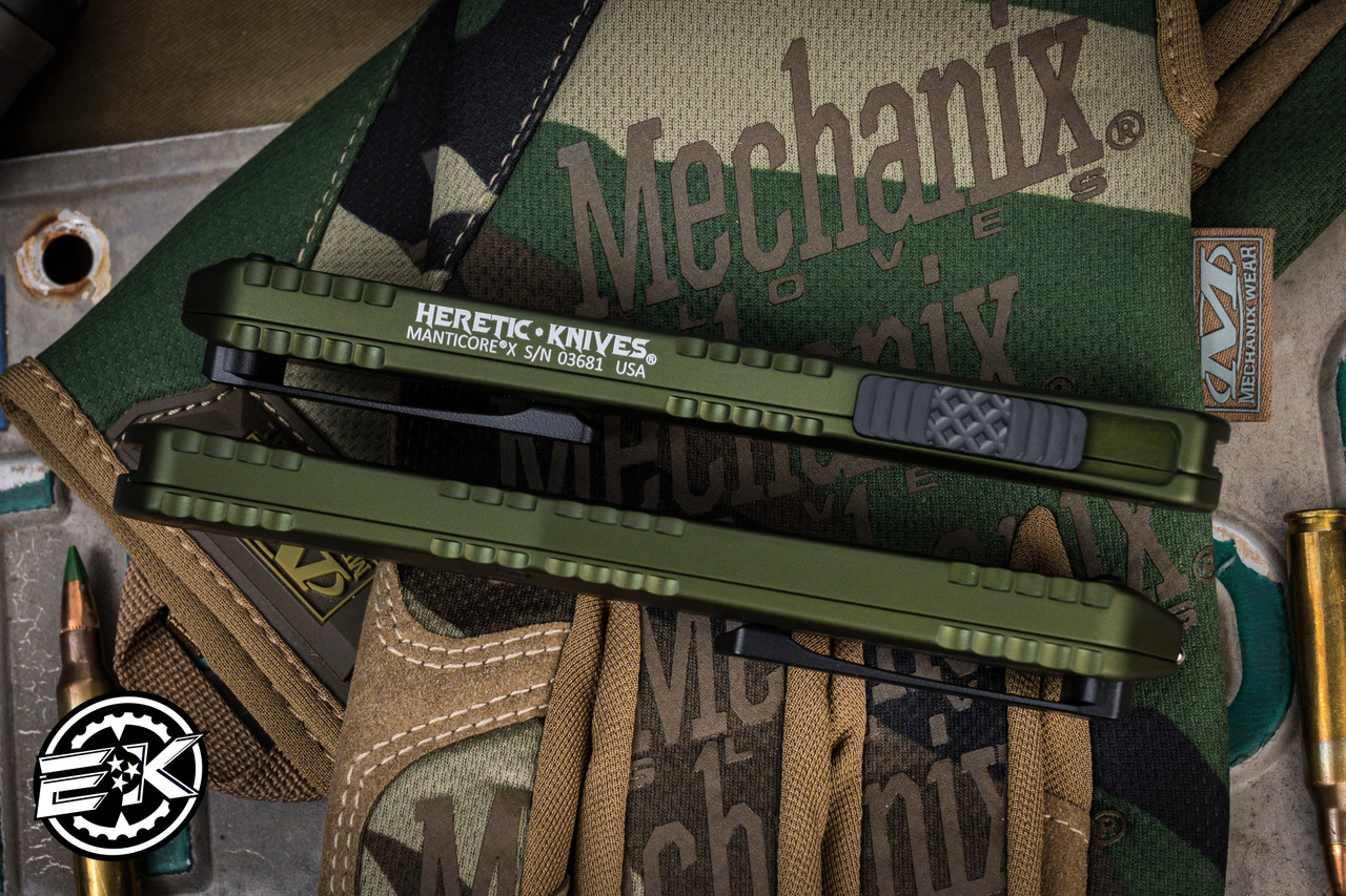 Heretic Knives Manticore X Green Aluminum OTF 3.75