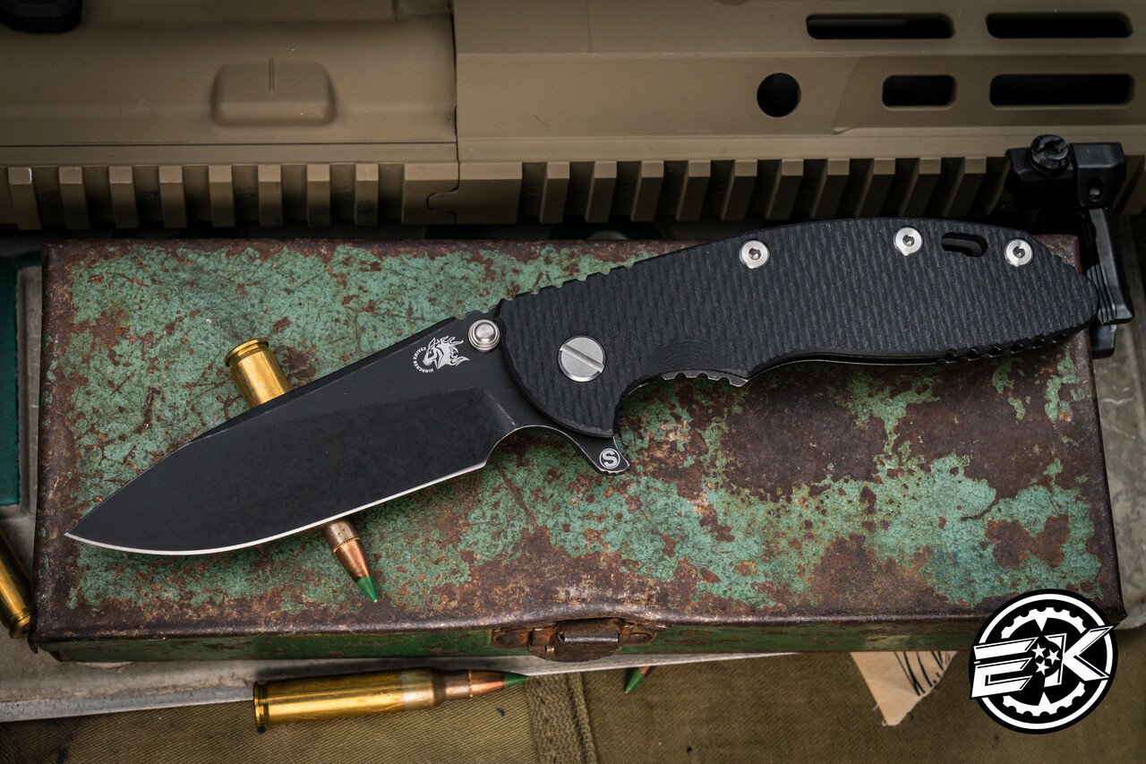 Rick Hinderer Knives XM-18 Knife Black G10 3.5″ Battle Black