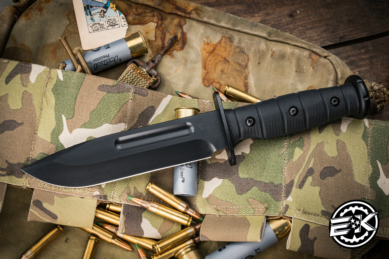 Medford USMC Fighter Fixed Blade Knife Black G10 6.5