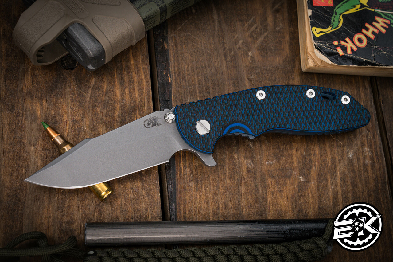 Rick Hinderer Knives XM-18 Knife Blue/Black G10 3.5″ Battle Blue