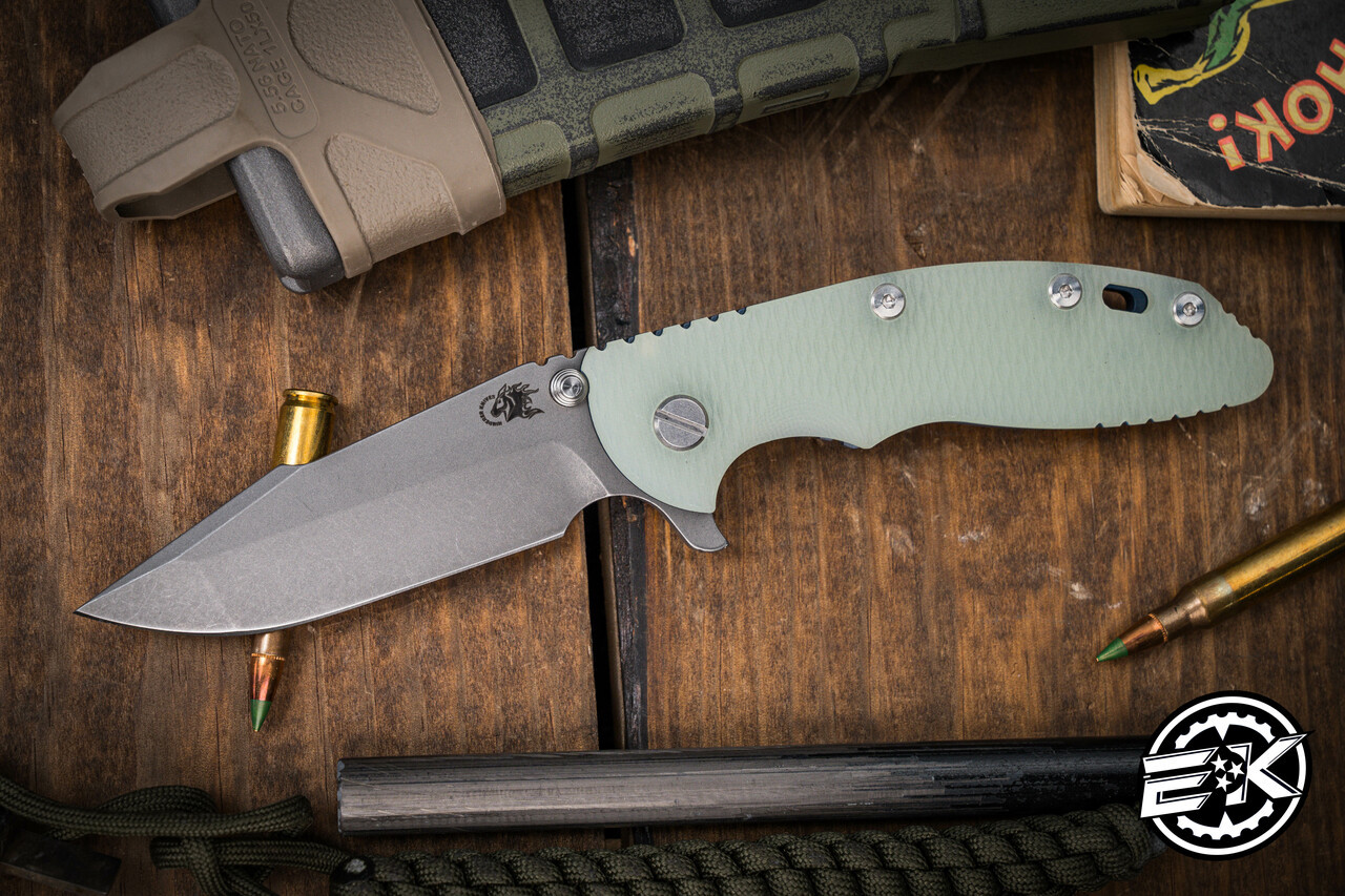 Rick Hinderer Knives XM-18 Knife Translucent G10 3.5″ Battle Blue