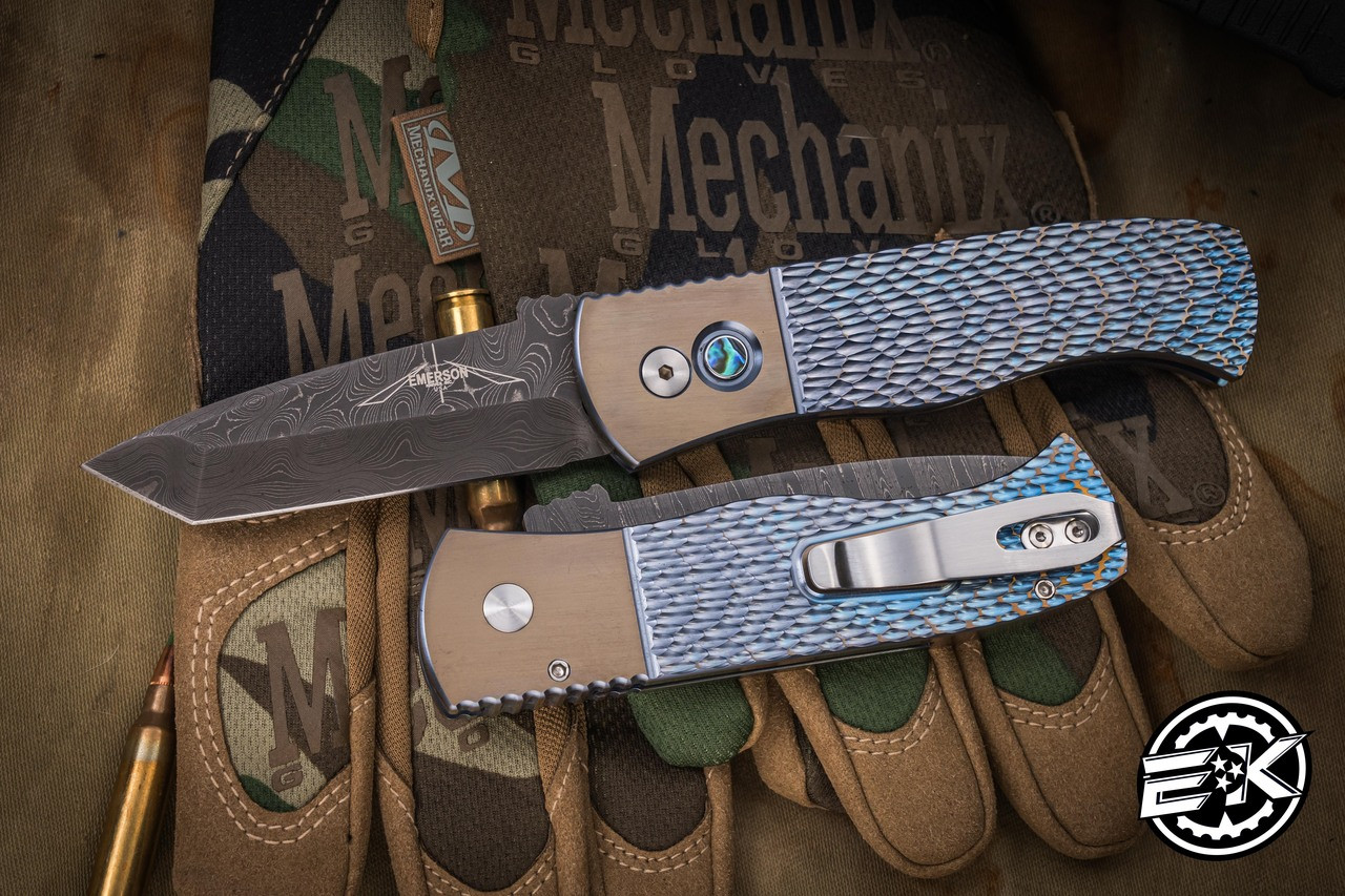 ProTech Emerson Custom CQC7 Automatic Folding Knife Blue/Gold