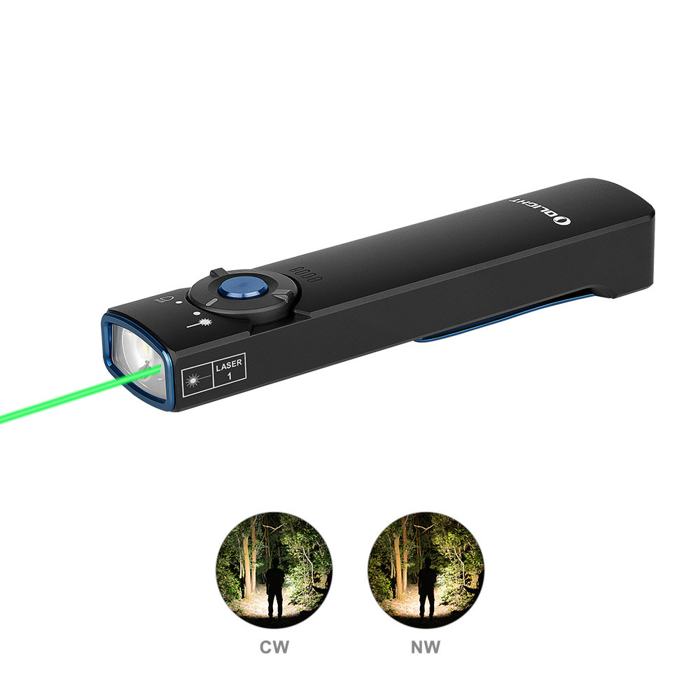 olight arkfeld flat flashlight with green laser & white light Olight Arkfeld Rechargeable Black Flat Body Flashlight with Green Laser &  White Light 1000 Lumens