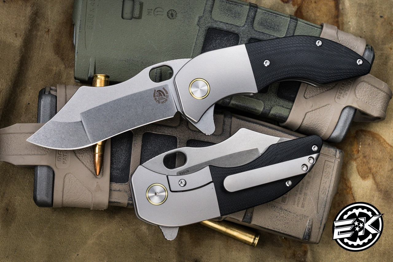 Red Horse Knife Works War Pig Black G10 Folding Knife 3.25