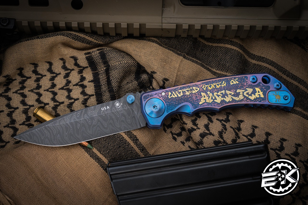 Spartan Blades Custom SHF Harsey Folding Knife Blue USA 