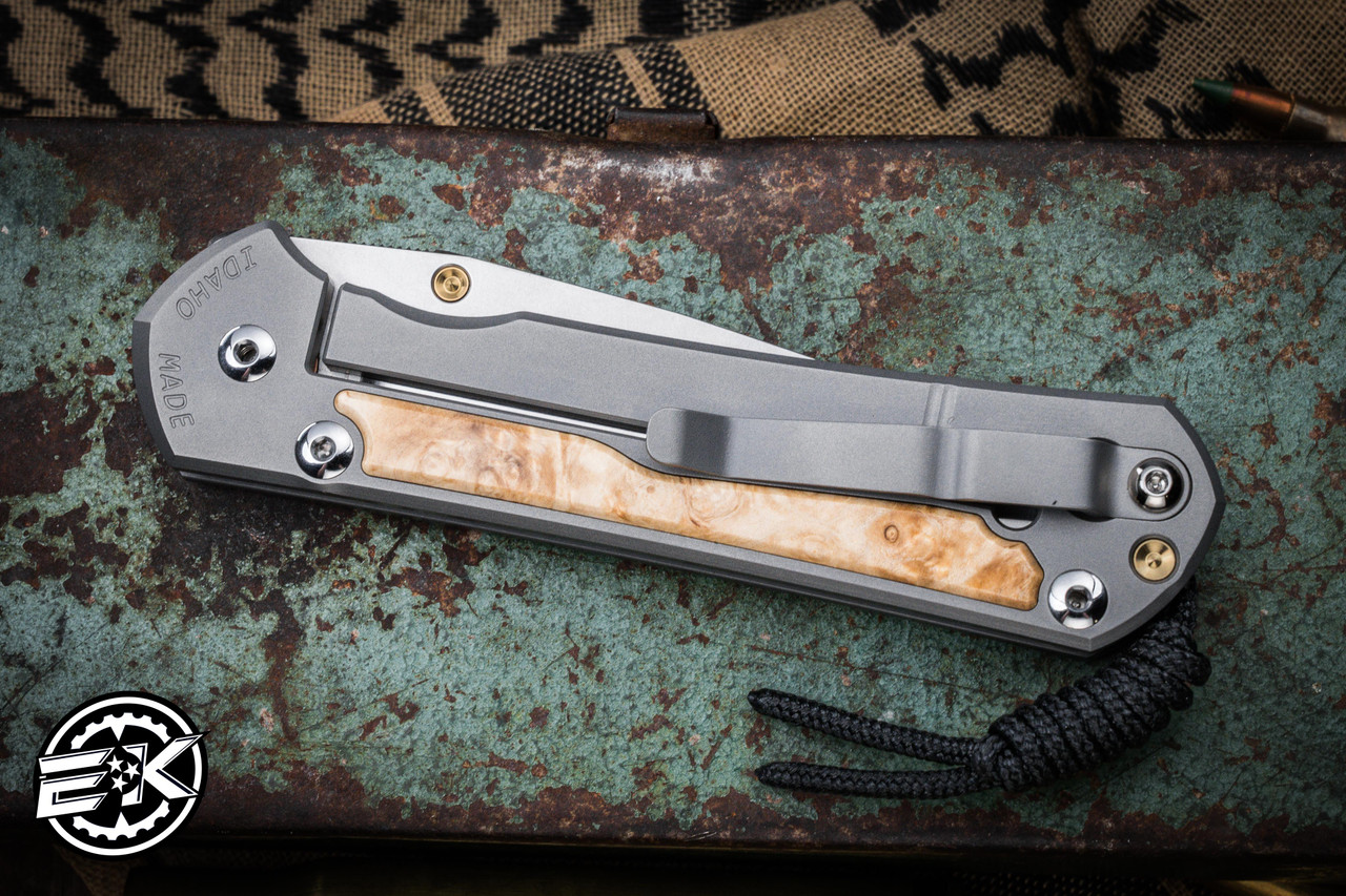 Chris Reeve Knives Large Sebenza 31 Box Elder Inlay/Glass