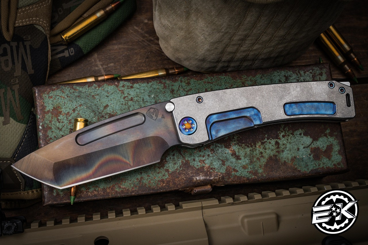 Medford Marauder-H Folding Knife Tumbled/Flamed Titanium 3.75