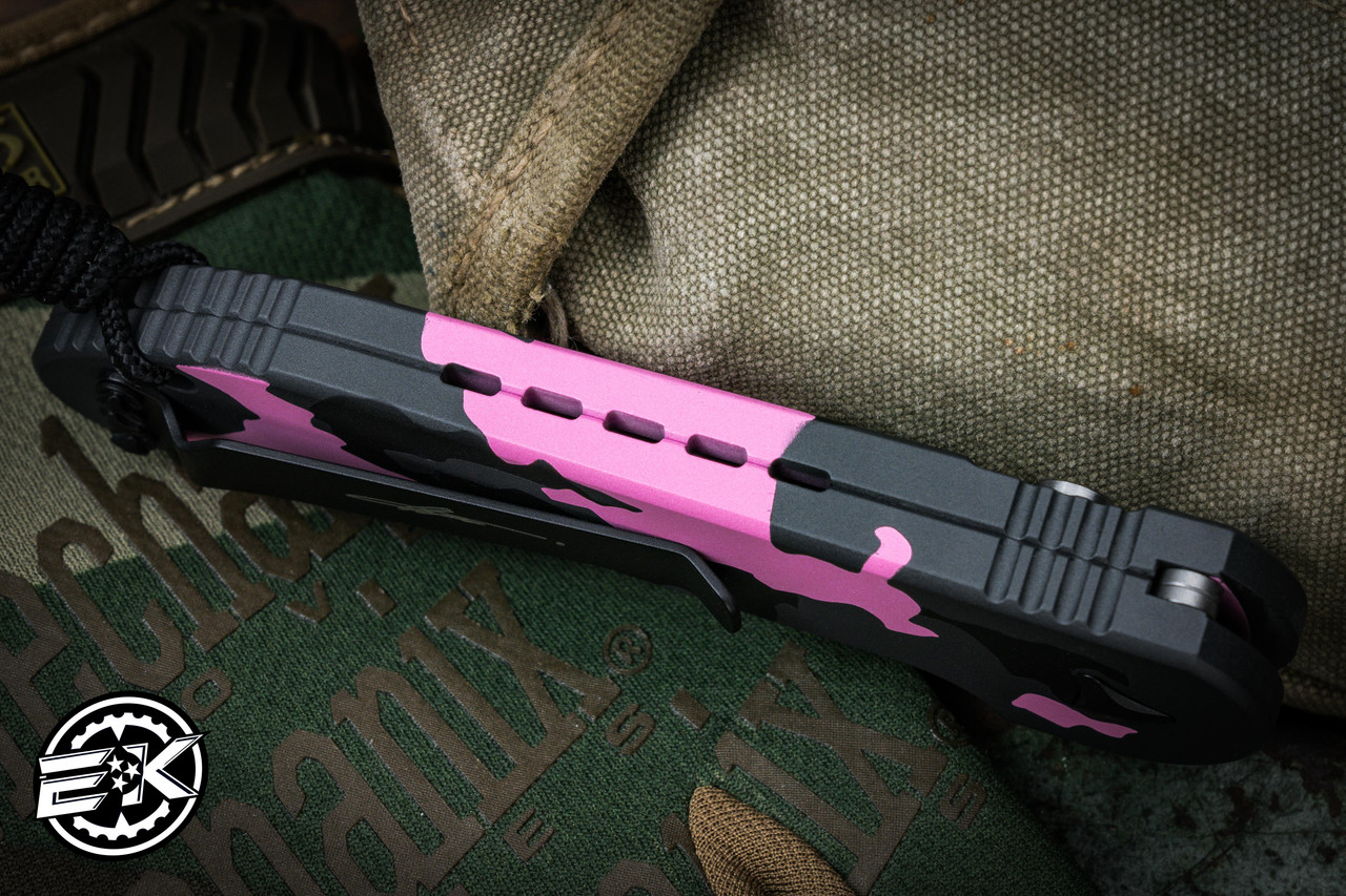 Microtech LUDT Smooth Body Pink Camo Automatic Folding Knife 3.4