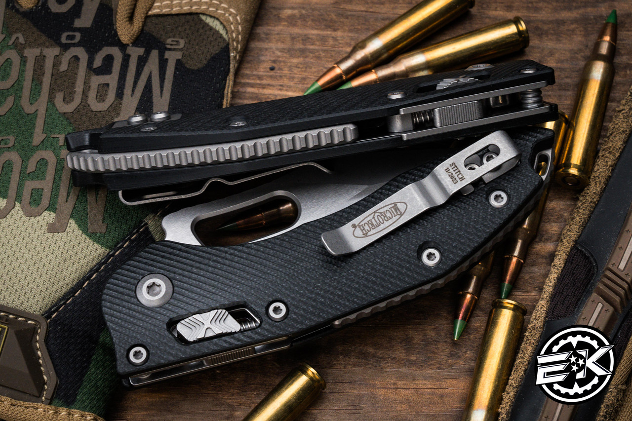 Microtech/Borka Stitch Ram-LOK Manual Folding Knife Black Fluted
