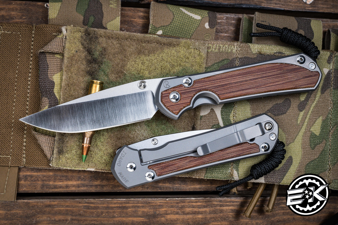 Chris Reeve Knives Large Sebenza 31 Folding Knife Blasted Titanium